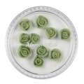3D Einlegemotive - Nail Art Keramik Rosen grün 6mm