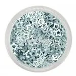 Glitter Shapes - Einlegemotive - Sterne gelocht silber hologramm