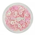 Glitter Shapes - Einlegemotive - Herzen gelocht rosa