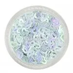 Glitter Shapes - Einlegemotive - Herzen gelocht weiß