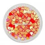 Glitter Shapes - Einlegemotive - Herzen korallenrot