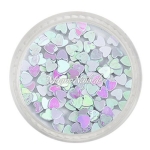 Glitter Shapes - Einlegemotive - Herzen weiß