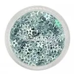 Glitter Shapes - Einlegemotive - Sternchen gelocht silber hologramm