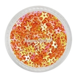 Glitter Shapes - Einlegemotive - Sternchen gelocht orange Nail Art Nails Nagel Nögel Nailart Einleger