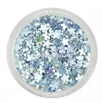 Glitter Shapes - Einlegemotive - Blumen silber hologramm
