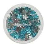 Strasssteine - Blume groß türkis