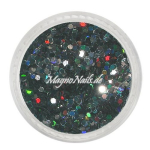 Nail Art Pailetten schwarz hologramm 1mm