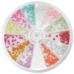 Einlegemotive - Perlmutt Halbperlen Herzen in einer Rondell