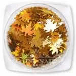 Nail Art Glitter Shapes - Herbst Blätter gold hologramm