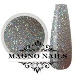 Nail Art Glitterpuder silber hologramm fein