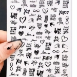 3D Metallic Nail Sticker - schwarz - B236