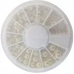 Einlegemotive - Halbperlen in einer Rondell