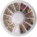 Einlegemotive - Halbperlen bunt in einer Rondell