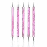 5 x Nail Art Spot Swirl Dotting Tool pink