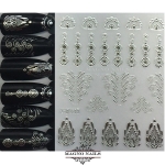3D Metallic Nail Sticker  - silber