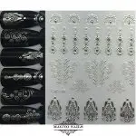 3D Metallic Nail Sticker - silber
