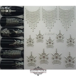 3D Metallic Nail Sticker  - silber