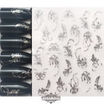 3D Metallic Nail Sticker  - silber Seblstklebende Aufkleber Nagelsticker Nagelaufkleber