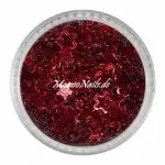 Glitter Shapes - Einlegemotive - Blumen / Sterne weinrot metallic