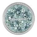 Glitter Shapes - Einlegemotive - Blumen / Sterne silber