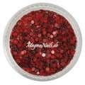 Glitter Shapes - Einlegemotive - Confetti rund rot metallic 1mm
