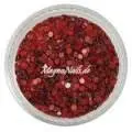 Glitter Shapes - Einlegemotive - Confetti rund rot metallic 1mm