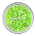 Glitter Shapes - Einlegemotive - Blumen hellgrün gelocht