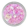Glitter Shapes - Einlegemotive - Blumen rosa gelocht