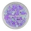 Glitter Shapes - Einlegemotive - Blumen lavendel gelocht