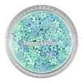 Glitter Shapes - Einlegemotive - Blumen hellblau gelocht