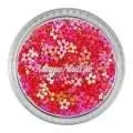 Glitter Shapes - Einlegemotive - Blumen korallenrot gelocht