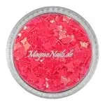 Glitter Shapes - Einlegemotive - Schmetterlinge korallenrot