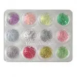 12 x Nail Art Halbperlen Set in einer Box