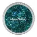 Glitter Shapes - Einlegemotive - hexagon gelocht türkis metallic