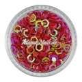 Glitter Shapes - Einlegemotive - hexagon gelocht weinrot