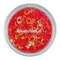Glitter Shapes - Einlegemotive - hexagon gelocht korallenrot