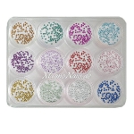 12 x Nail Art Ministrasssteine rund in einer Box