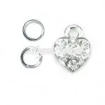 Nail Piercing Herz mit klaren Strasssteinen