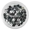 Runde Glitter Shapes - Einlegemotive - gestreift silber-schwarz