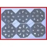 Nail Art Stamping Schablonen Set Serie E 6-Teilig