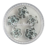 3D Einlegemotive - Gummi Soft Blumen anthrazit