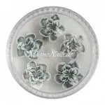 3D Einlegemotive - Gummi Soft Blumen anthrazit