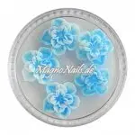 3D Einlegemotive - Gummi Soft Blumen blau