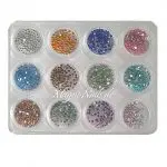 12 x Strasssteine rund in einer Box