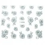 Nail Art Decor Sticker weiß-silber