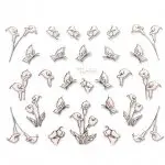Nail Art Decor Sticker rosa-silber