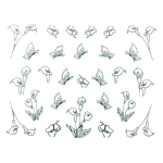 Nail Art Decor Sticker weiß-silber