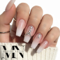 Preview: Polygel light peach - Light Nude mit Glitzer - Luxus Nails mit Strasssteinen