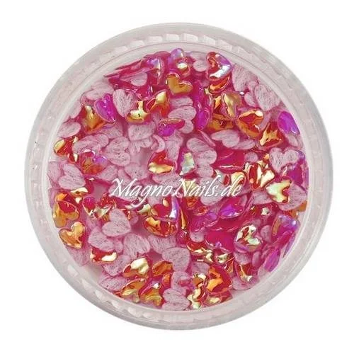 3D Einlegemotive - Shapes - Herzen pink 5 mm Nail Art Soft Einleger