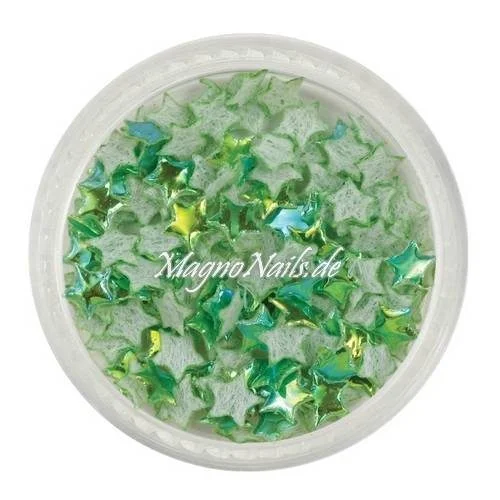 3D Einlegemotive - Shapes - Sterne grün 5 mm Nail Art Soft Einleger
